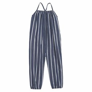 Stem Girls Striped Navy Blue Jumpsuit